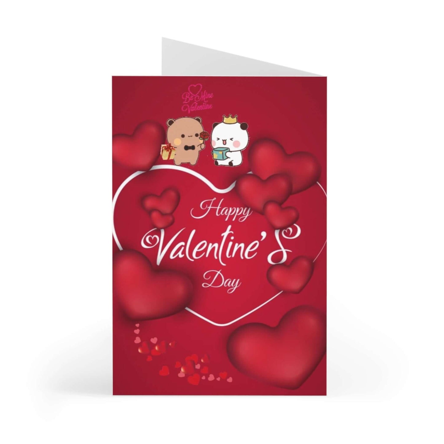 Bubu and Dudu Valentine's Day card featuring cute animal characters and heart designs, perfect for expressing love.