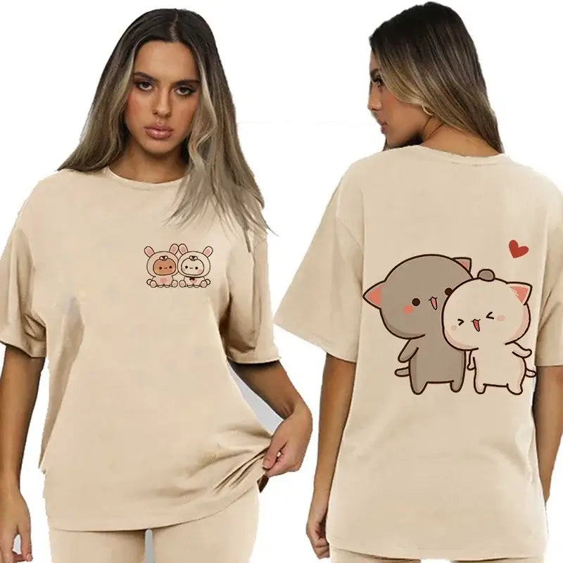 Bubu and Dudu T-shirt featuring cute bear and panda designs, perfect for fans of the charming duo.