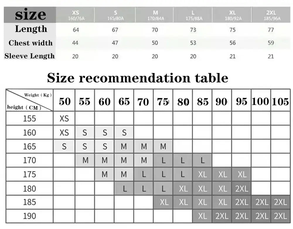 Size chart for Bubu and Dudu T-shirts including measurements and recommendations for different sizes.