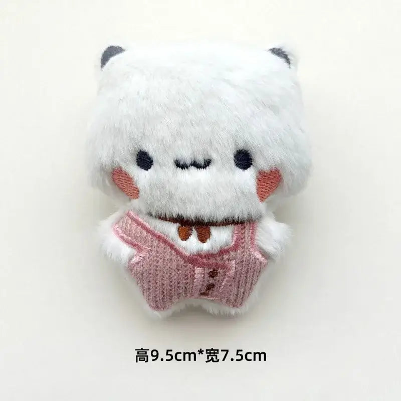 Bubu and Dudu Mini Plush toy, cute portable plush, soft and cuddly design, height 9.5cm, width 7.5cm.
