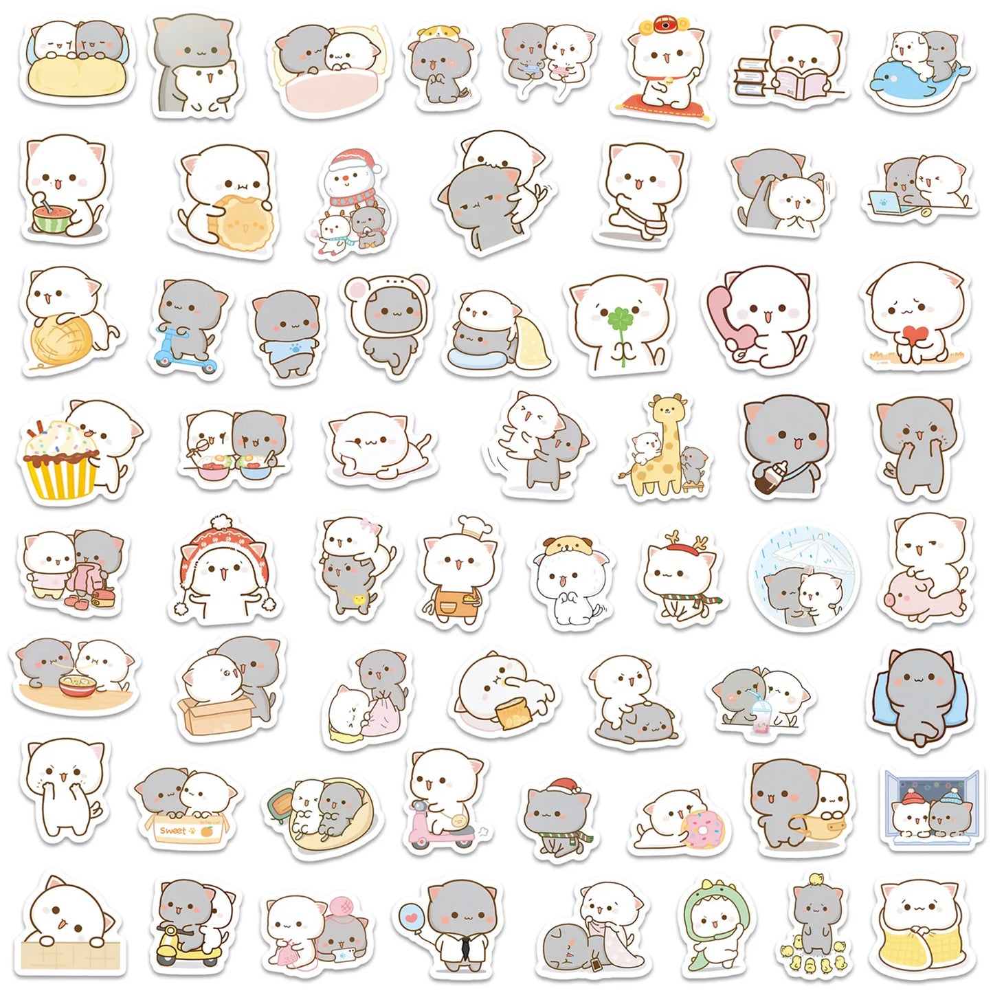 60PC Peach & Goma Sticker Set.