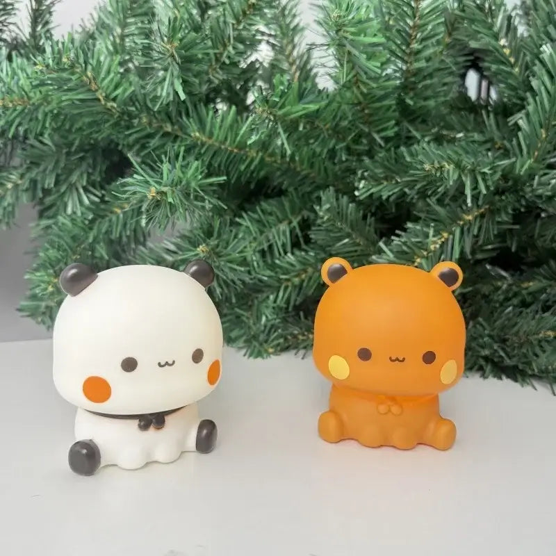 Bubu and Dudu Lamp featuring a panda and bear design in soft pastel colors, perfect for cozy lighting.