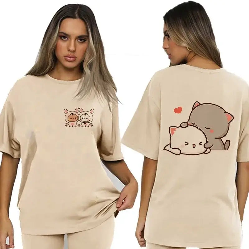 Bubu and Dudu shirt featuring adorable illustrations of a bear and panda, perfect for fans of the charming duo.