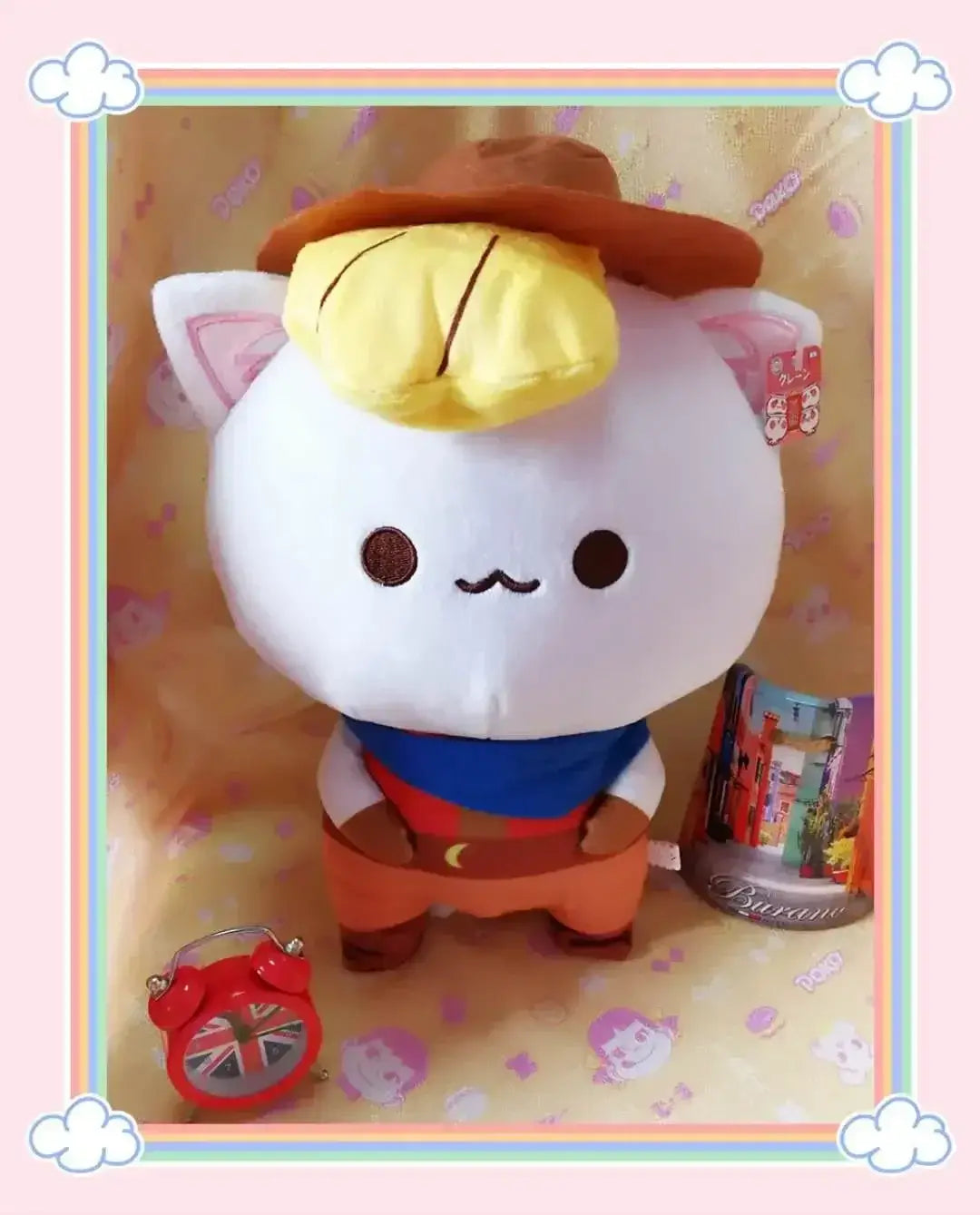 Peach and Goma Cat Plushies.