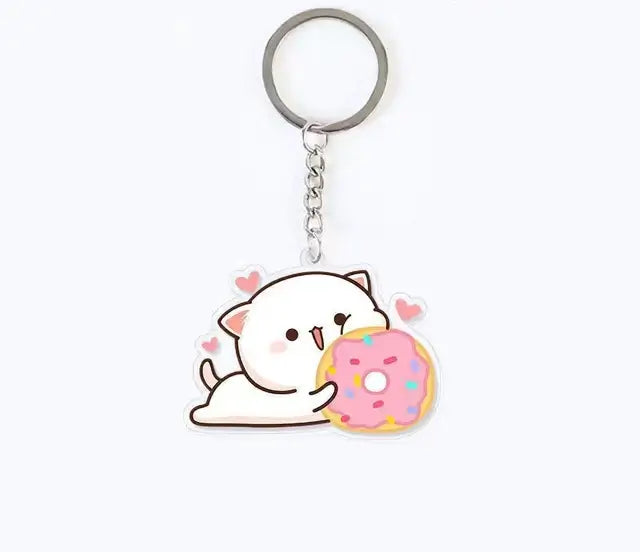 Peach and Goma Keychains.