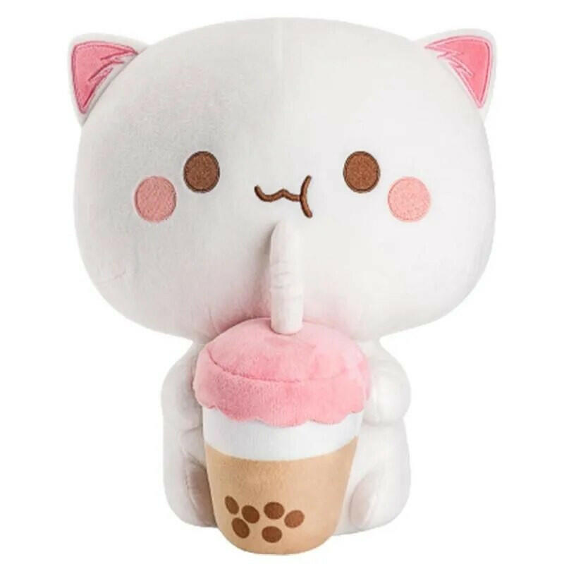 Peach Plush Cat – Soft and Cuddly Kawaii Plush.