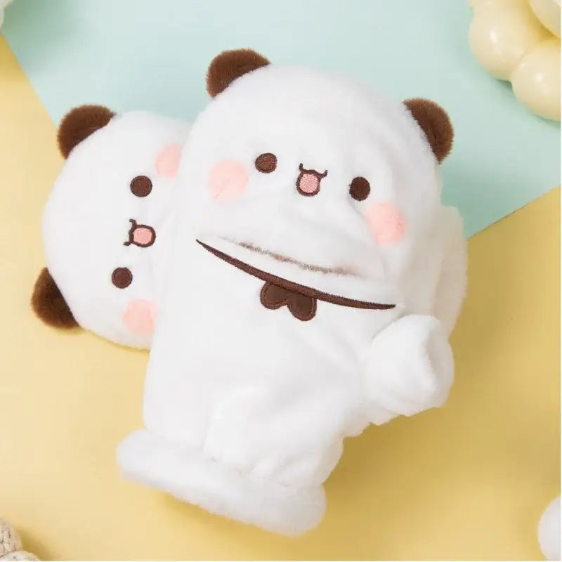 Cute Bubu and Dudu winter gloves with bear design, perfect for keeping hands warm and cozy.
