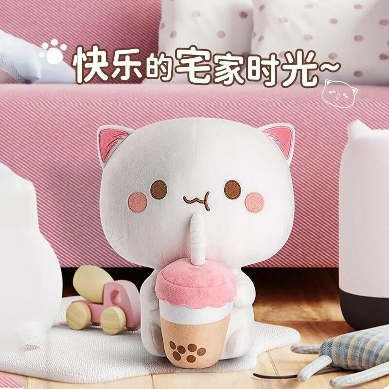 Peach Plush Cat – Soft and Cuddly Kawaii Plush.