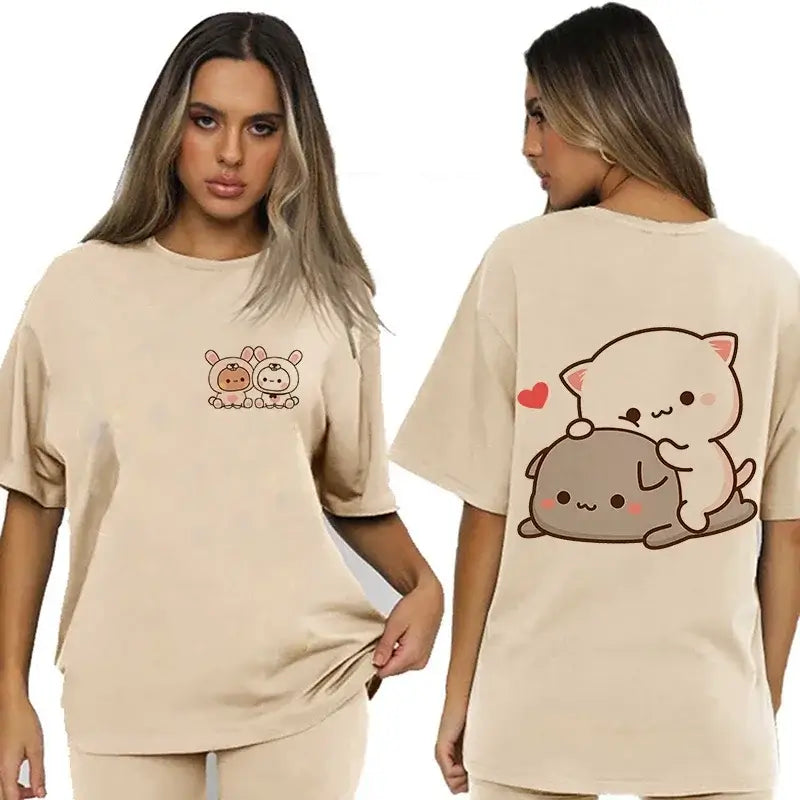 Bubu and Dudu T-Shirt featuring playful illustrations of Bubu the Bear and Dudu the Panda.