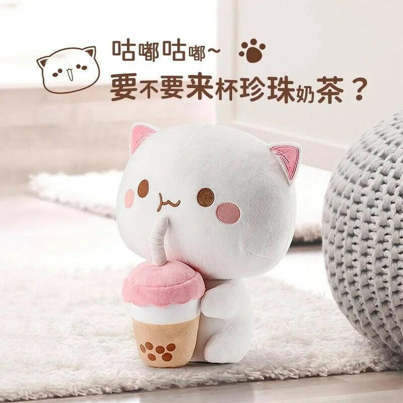 Peach Plush Cat – Soft and Cuddly Kawaii Plush.