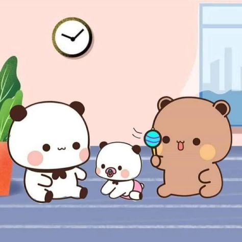 Dudu and Bubu with Baby – The Cutest Trio You’ll Ever See! 👶🐻🐼