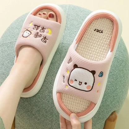 Cute Dudu and Bubu / Peach and Goma Slippers - QuickClickShop