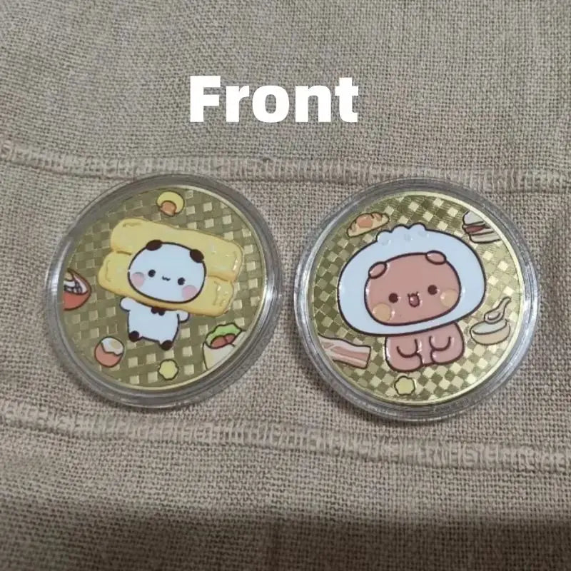 Panda Bubu And Yier Commemorative Coin Cartoon Panda Bubu And Dudu Collect Commemorative Coins Valentine'S Day Gift Couple Gift