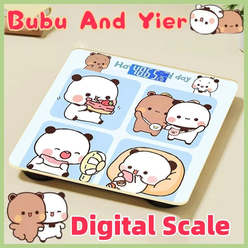 Household Digital Scale Panda Bubu And Yier Digital Scale Cute Bubu And Dudu Cartoon Weighing Scale Rechargeable Smart Display