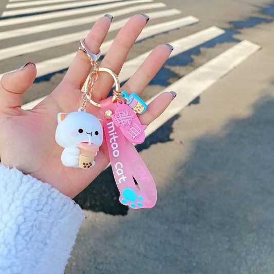 Peach & Goma Cat Keychains - QuickClickShop