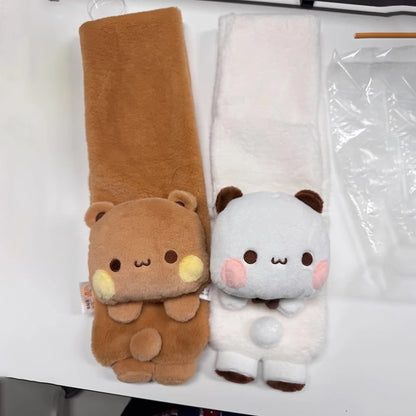 Couple Scarves Original Panda Bubu And Yier Scarf Cartoon Bear Doll Bubu & Dudu Winter Warm Scarf Warm Adorable Couple'S Gift