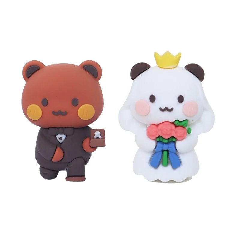 Hot Bubu and Dudu Panda Bear Figure Doll Wedding Figurine Kawaii Action Toy Collection Ornaments for Fans Girls Children Gift