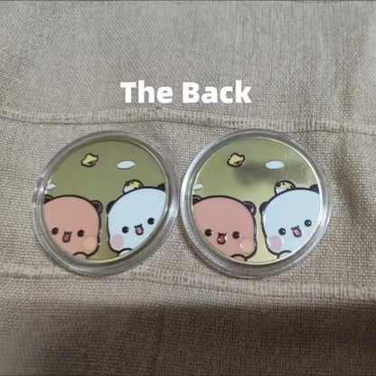 Panda Bubu And Yier Commemorative Coin Cartoon Panda Bubu And Dudu Collect Commemorative Coins Valentine'S Day Gift Couple Gift
