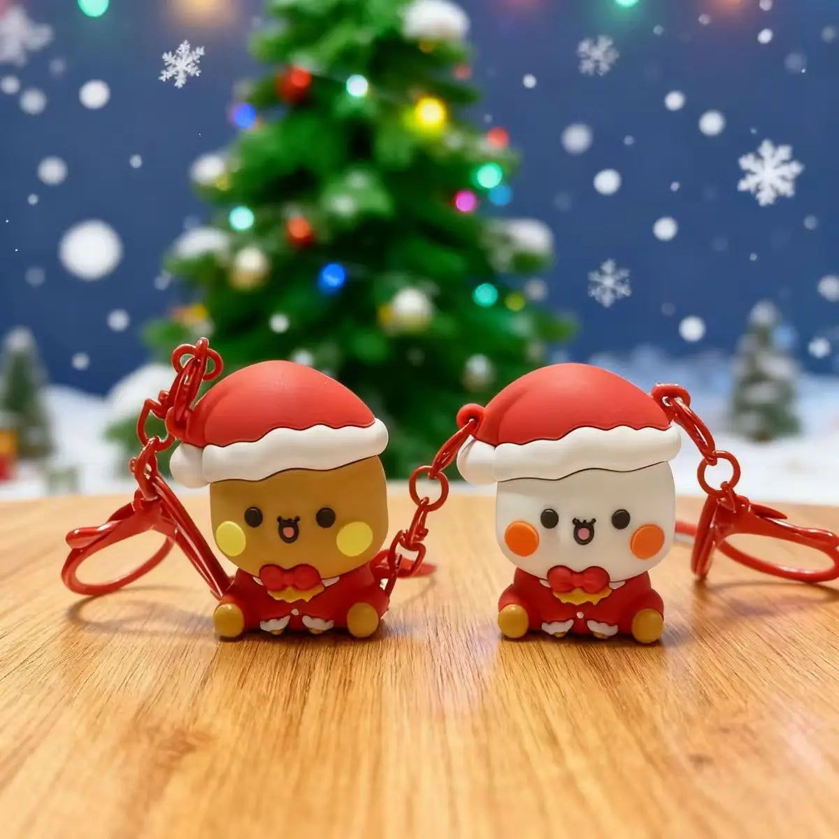 Bubu and Dudu Christmas Keychain Pair