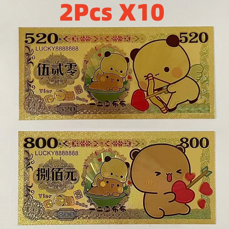 Panda Bubu And Yier Commemorative Coin Cartoon Panda Bubu And Dudu Collect Commemorative Coins Valentine'S Day Gift Couple Gift