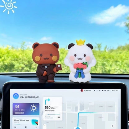 Hot Bubu and Dudu Panda Bear Figure Doll Wedding Figurine Kawaii Action Toy Collection Ornaments for Fans Girls Children Gift