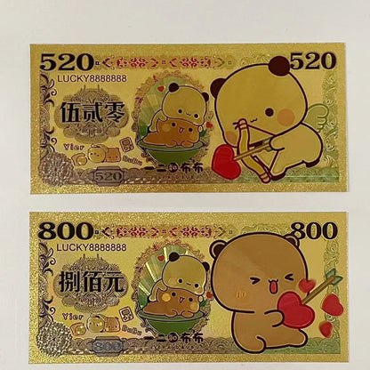 Panda Bubu And Yier Commemorative Coin Cartoon Panda Bubu And Dudu Collect Commemorative Coins Valentine'S Day Gift Couple Gift