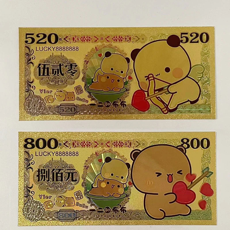 Panda Bubu And Yier Commemorative Coin Cartoon Panda Bubu And Dudu Collect Commemorative Coins Valentine'S Day Gift Couple Gift