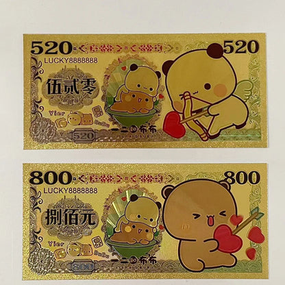 Panda Bubu And Yier Commemorative Coin Cartoon Panda Bubu And Dudu Collect Commemorative Coins Valentine'S Day Gift Couple Gift