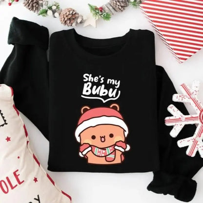 Christmas Bubu & Dudu Couple Sweatshirt – Cozy Holiday Matching Outfit - DuduBubuShop.com