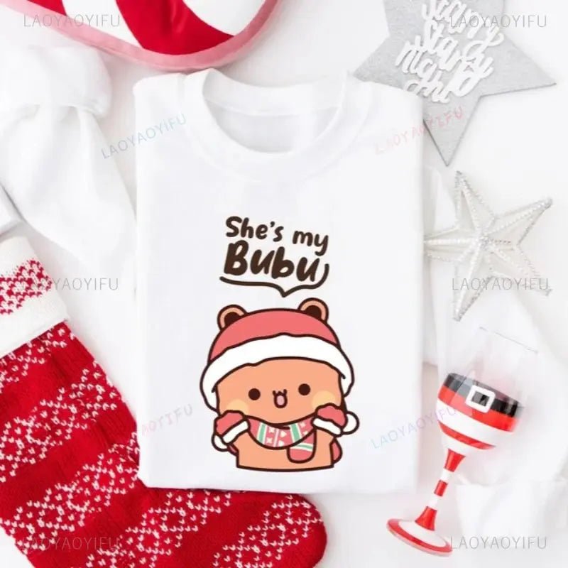 Christmas Bubu & Dudu Couple Sweatshirt – Cozy Holiday Matching Outfit - DuduBubuShop.com