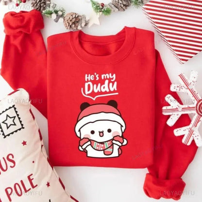 Christmas Bubu & Dudu Couple Sweatshirt – Cozy Holiday Matching Outfit - DuduBubuShop.com