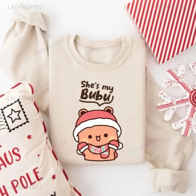 Christmas Bubu & Dudu Couple Sweatshirt – Cozy Holiday Matching Outfit - DuduBubuShop.com