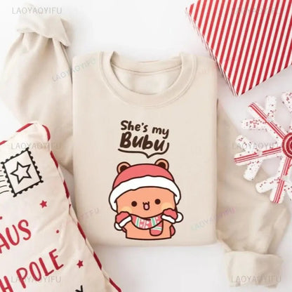 Christmas Bubu & Dudu Couple Sweatshirt – Cozy Holiday Matching Outfit - DuduBubuShop.com