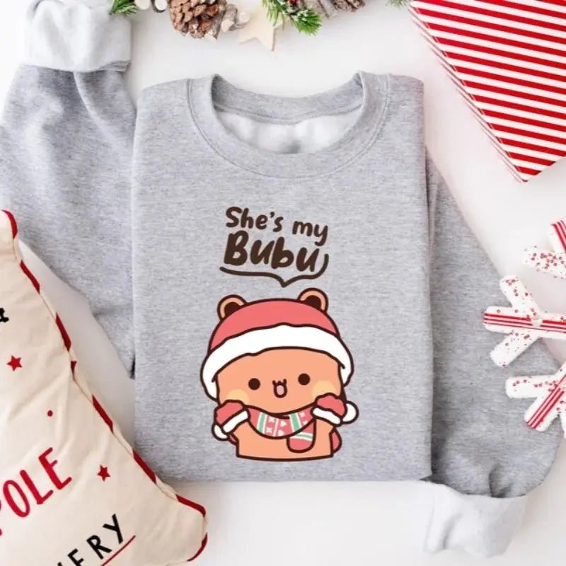 Christmas Bubu & Dudu Couple Sweatshirt – Cozy Holiday Matching Outfit - DuduBubuShop.com