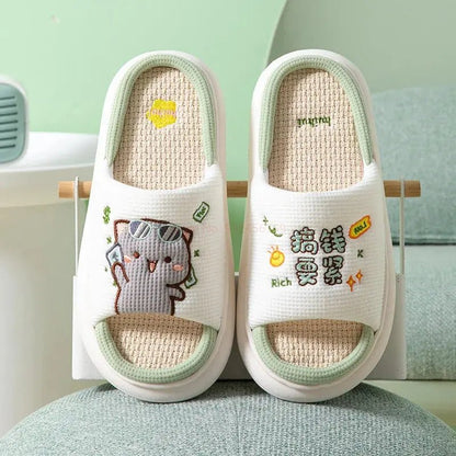 Cute Dudu and Bubu / Peach and Goma Slippers - DuduBubuShop.com