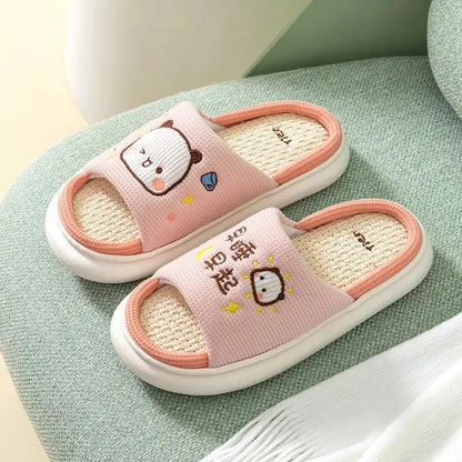 Cute Dudu and Bubu / Peach and Goma Slippers - DuduBubuShop.com