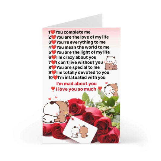 Dudu and Bubu 10 reasons why i love you card - DuduBubuShop.com