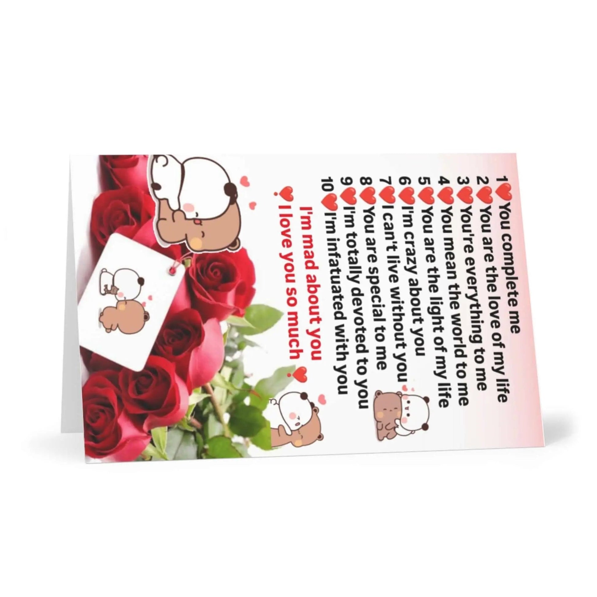 Dudu and Bubu 10 reasons why i love you card - DuduBubuShop.com