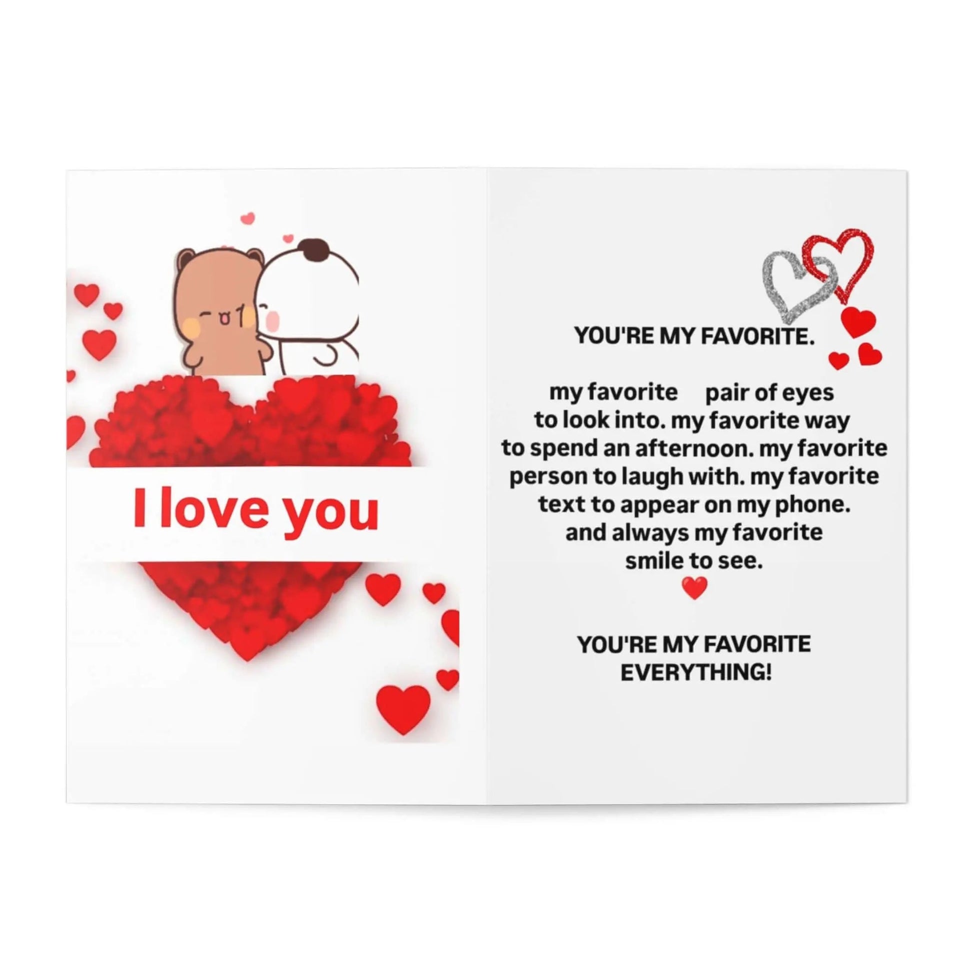 Dudu and bubu I love you card - DuduBubuShop.com