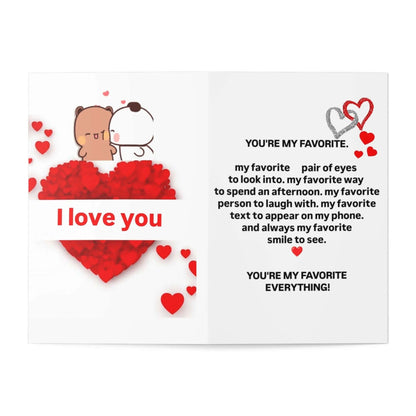 Dudu and bubu I love you card - DuduBubuShop.com