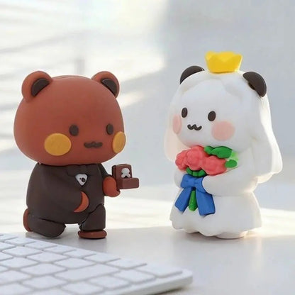 Hot Bubu and Dudu Panda Bear Figure Doll Wedding Figurine Kawaii Action Toy Collection Ornaments for Fans Girls Children Gift - DuduBubuShop.com