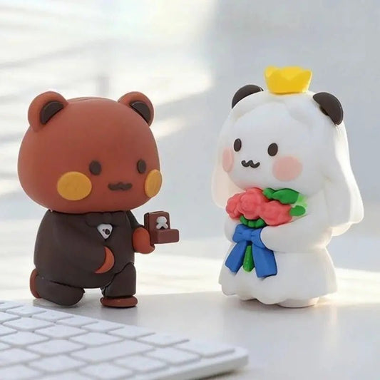 Hot Bubu and Dudu Panda Bear Figure Doll Wedding Figurine Kawaii Action Toy Collection Ornaments for Fans Girls Children Gift - DuduBubuShop.com