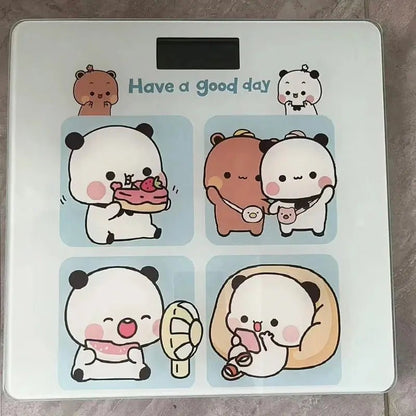 Household Digital Scale Panda Bubu And Yier Digital Scale Cute Bubu And Dudu Cartoon Weighing Scale Rechargeable Smart Display - DuduBubuShop.com