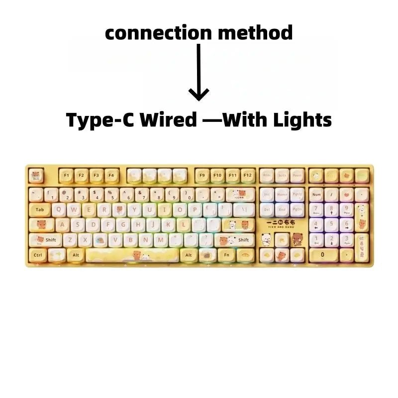 Official Original Panda Bubu And Dudu Keyboard And Mouse - Panda Bubu And Yier Cartoon Keyboard Mouse ,Cute Festival Gift - DuduBubuShop.com