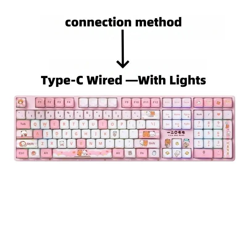 Official Original Panda Bubu And Dudu Keyboard And Mouse - Panda Bubu And Yier Cartoon Keyboard Mouse ,Cute Festival Gift - DuduBubuShop.com