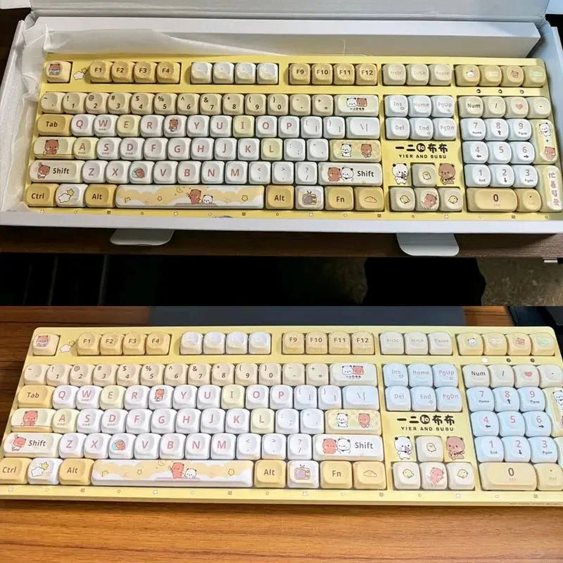 Official Original Panda Bubu And Dudu Keyboard And Mouse - Panda Bubu And Yier Cartoon Keyboard Mouse ,Cute Festival Gift - DuduBubuShop.com