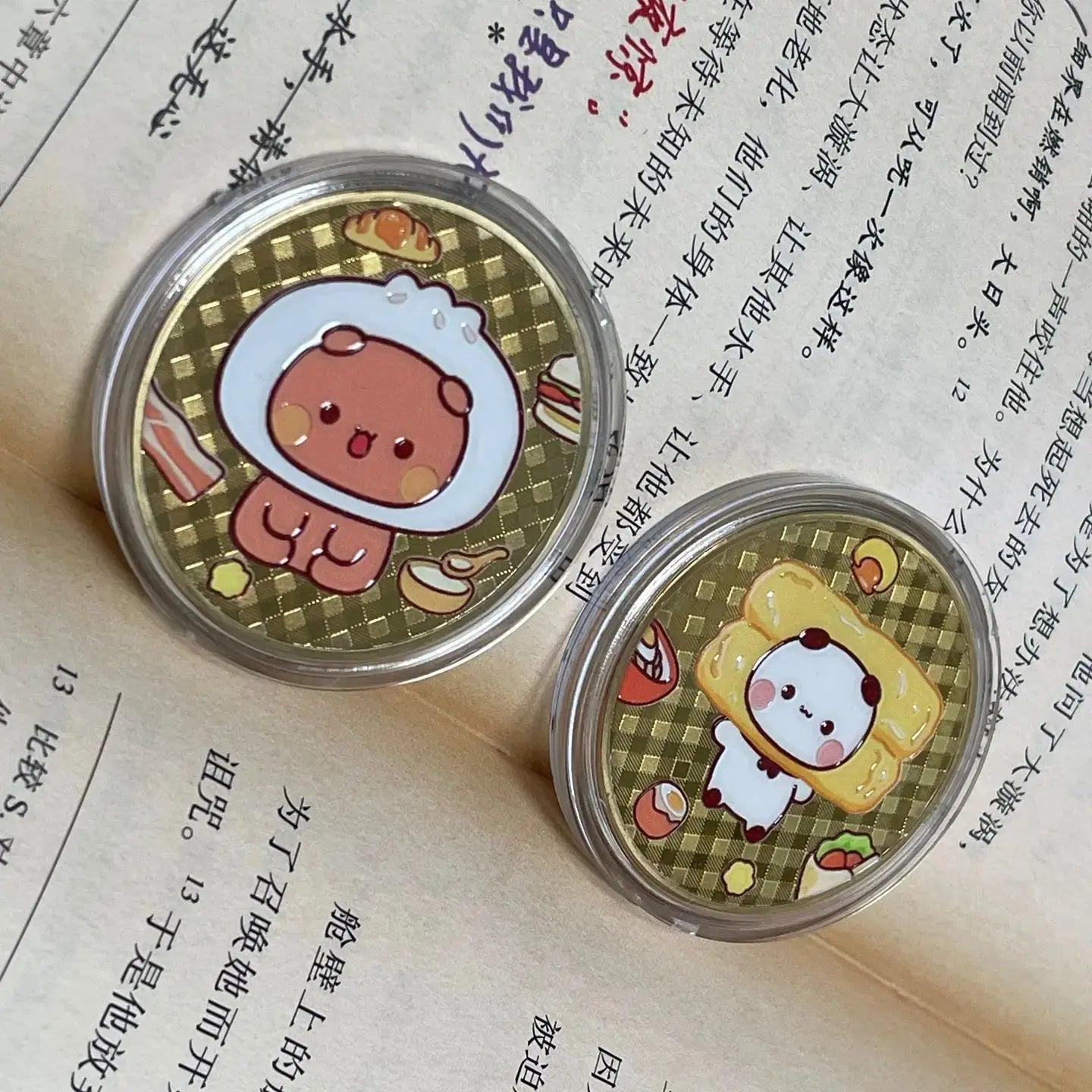 Panda Bubu And Yier Commemorative Coin Cartoon Panda Bubu And Dudu Collect Commemorative Coins Valentine'S Day Gift Couple Gift - DuduBubuShop.com